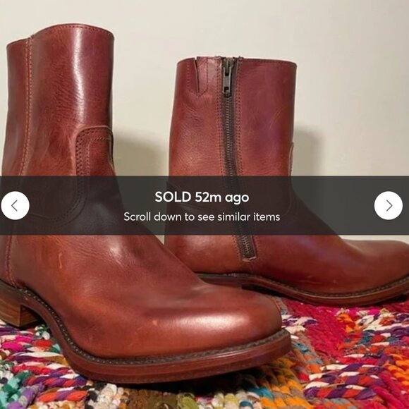 [SOLD] FRYE Campus Mid Calf Boot with Inside Zipper - Mens  Size: 9.5 - Picture 1 of 16